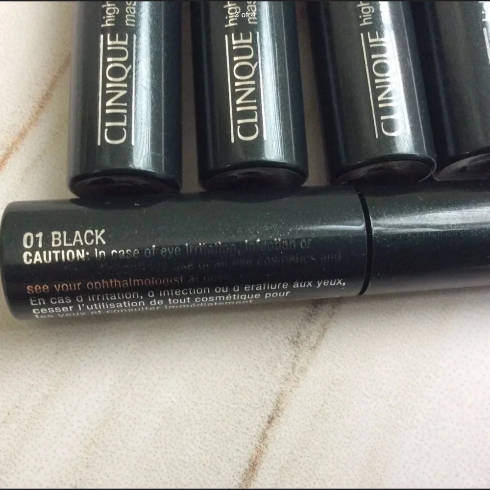 NEW CLINIQUE LOT OF 6 HIGH IMPACT MASCARAS DELUXE TRAVEL SZ 0.14 oz 01 BLACK